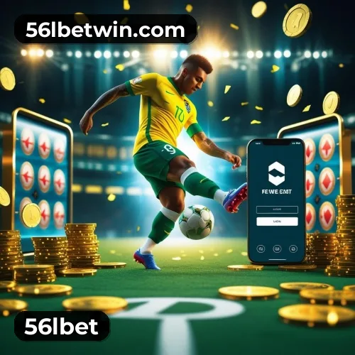 App 56lbet para iOS e Android — interface mobile, login biométrico e PIX integrado